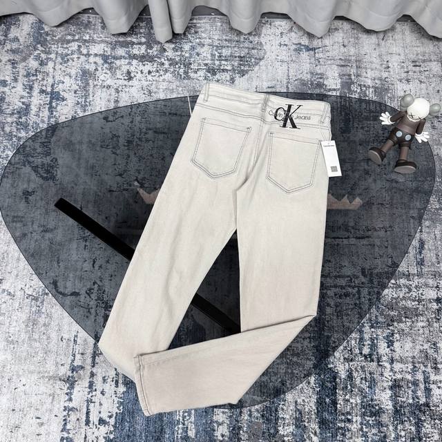 Calvin Kleinck 25Ss embroidered autumn and winter new jeans Original pattern mak