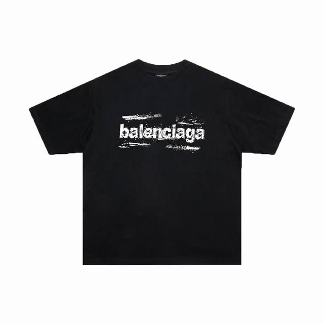Balenciaga Paris letter print short sleeve T-shirt Custom woven and dyed 280g co