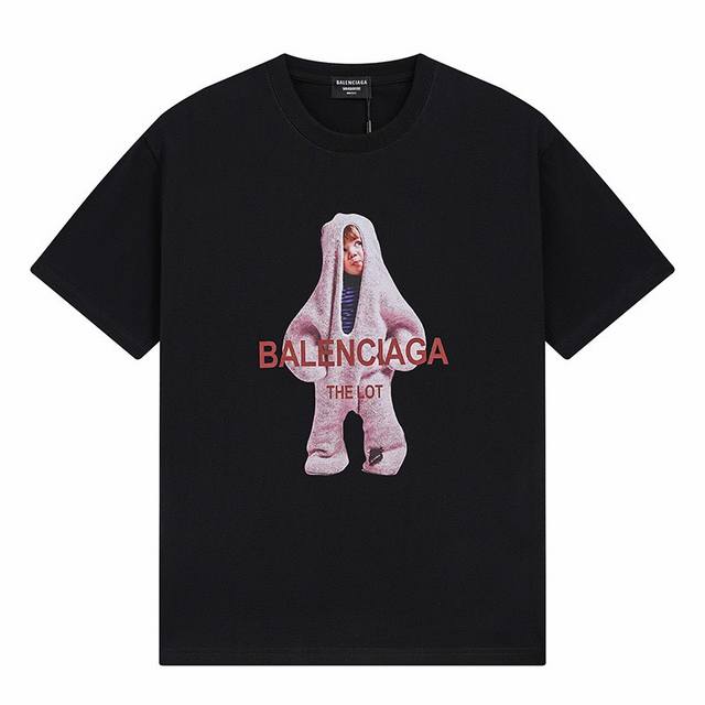 Top version -Balenciaga Paris Balenciaga little boy print short sleeves Loose ve