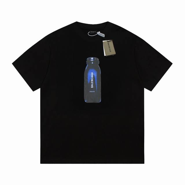 High quality Bal Balenciaga bottle letter T-shirt, pure cotton soft fabric, colo