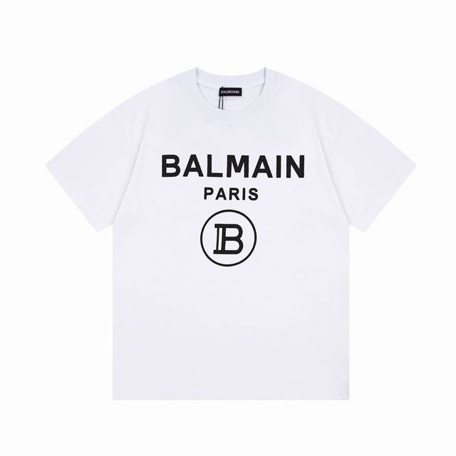 Dbb550# Balenciaga B print short sleeves Loose version uses 260g combed cotton d
