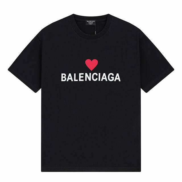 Dbb548# Balenciaga limited edition heart print short sleeves Loose version uses
