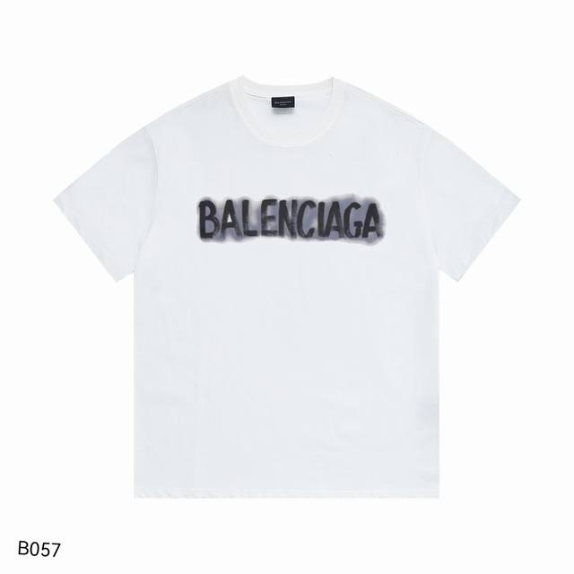Top version, top quality Balenciaga round neck short-sleeved T-shirt with logo p