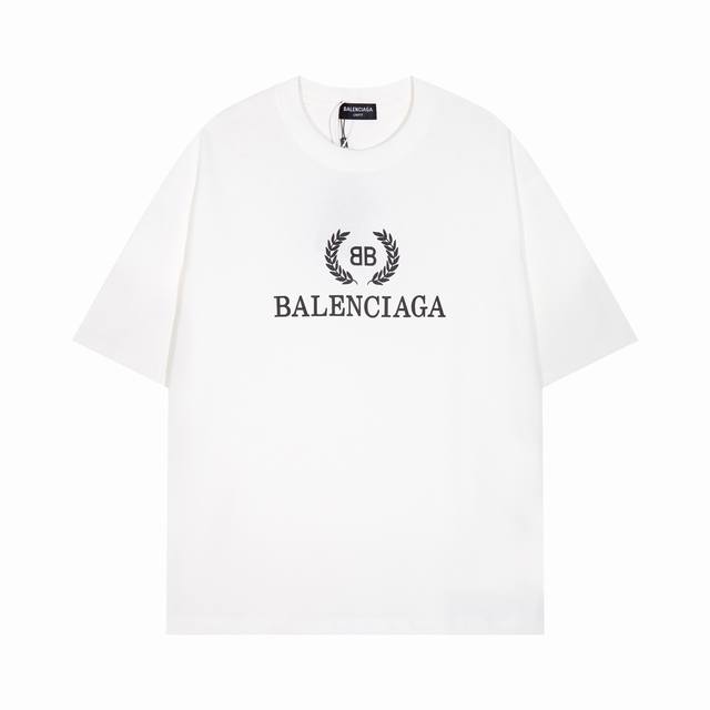 Balenciaga wheat ear themed letter print short-sleeved T-shirt Imported from Jap