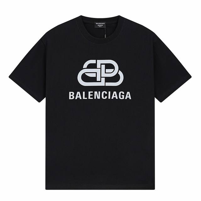 Balenciaga classic lock logo printed short sleeves Loose version uses 260g combe
