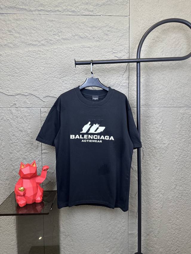 Style No. Db019 Balenciaga silicone flocking logo High-end cotton T-shirt proces