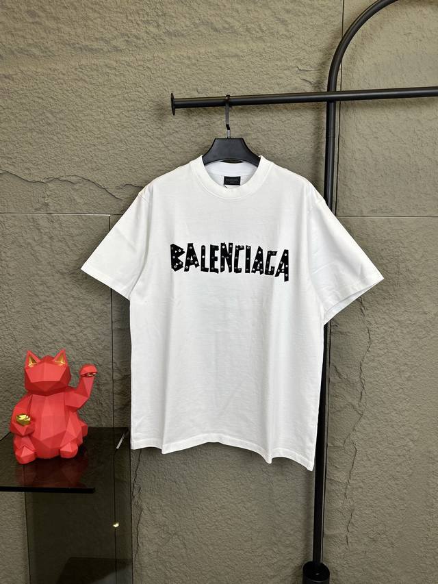 Style No. Db011 Balenciaga flocked patch logo High-end cotton T-shirt process wa