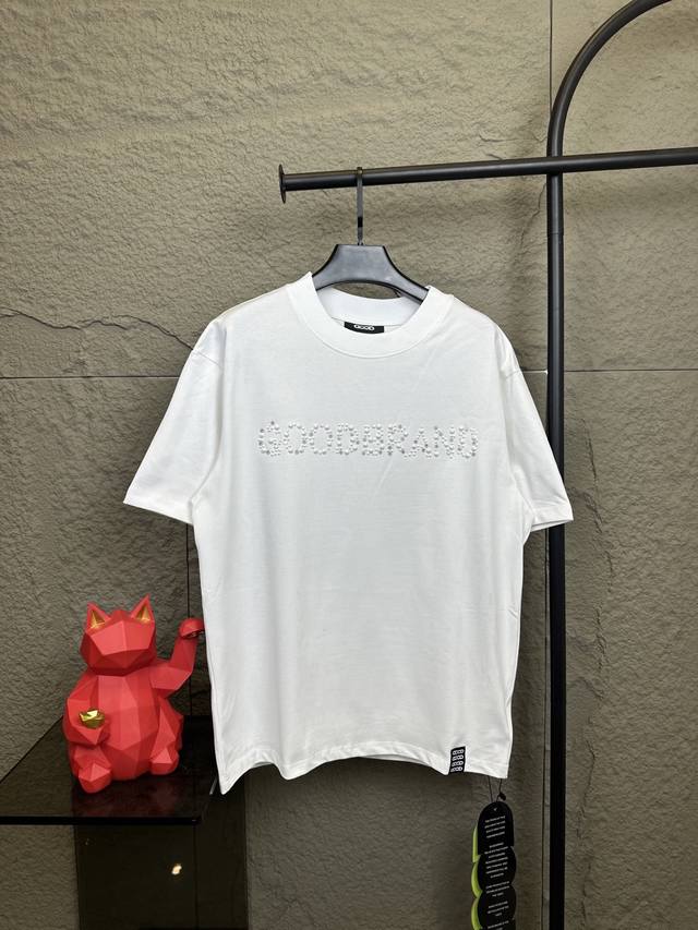 Style No. Db016 Good Rand 25Ss sequined slogan round neck short sleeve T-shirt C