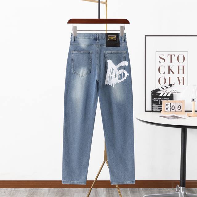 Dg Dolce & Gabbana printed logo new spring and summer thin jeans counter main pu