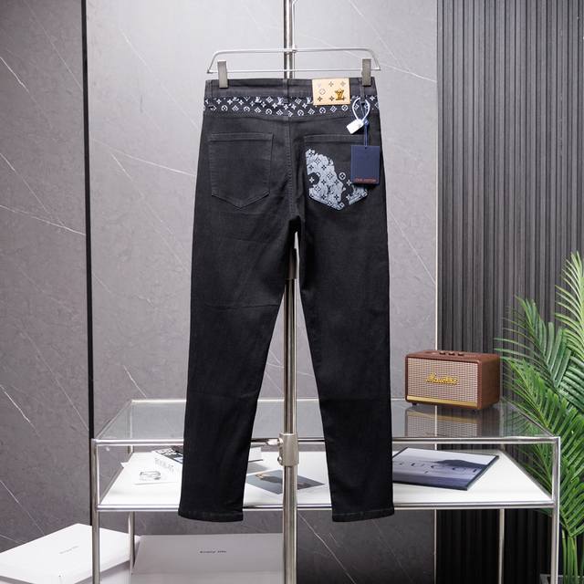 Louis Vuitton & Louis Vuitton Lv 24Ss new belt pocket printed black cow slim jea
