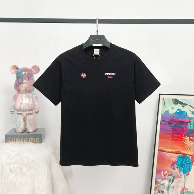 Style: Q20 # Supreme X Ducati Joint Ss24 Week16 Logo Tee Back Logo Printed Short