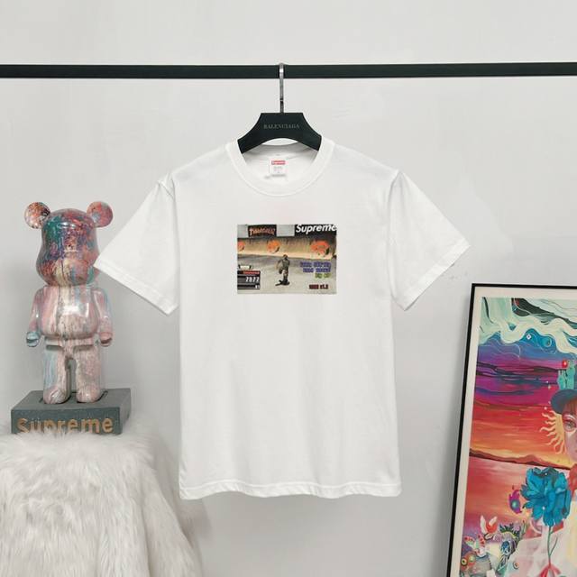 Style number: Q12 # Supreme Week 5 X Thrasher joint Game Tee Casual round neck p