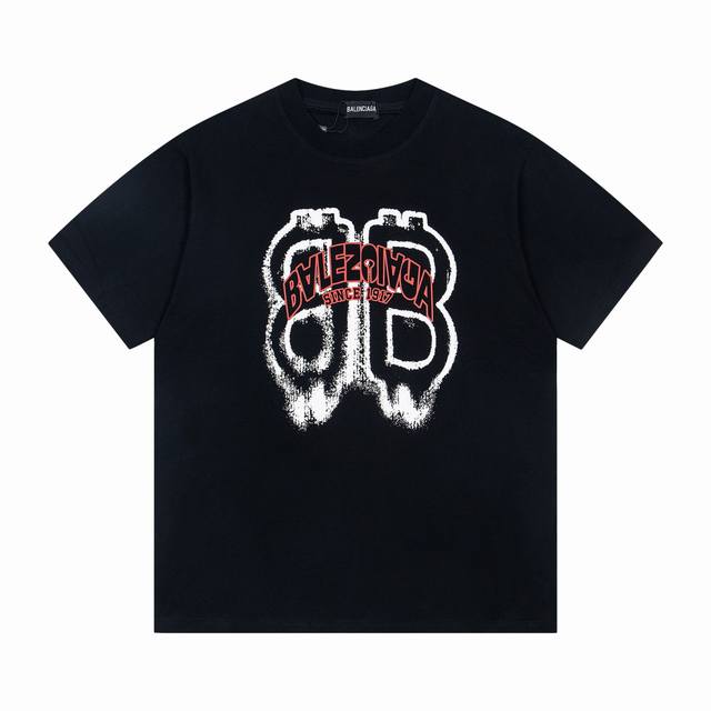 New arrival: Style: B302 Balenciaga's new round-neck short-sleeved T-shirt with