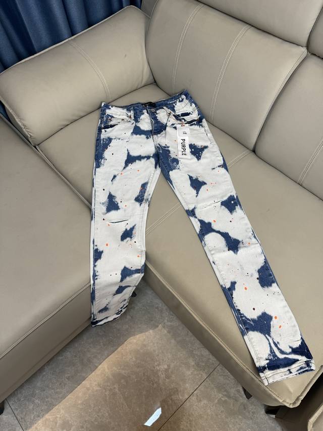 Style number: B14 Purplebr high street ink-splashed jeans Only high-quality prod