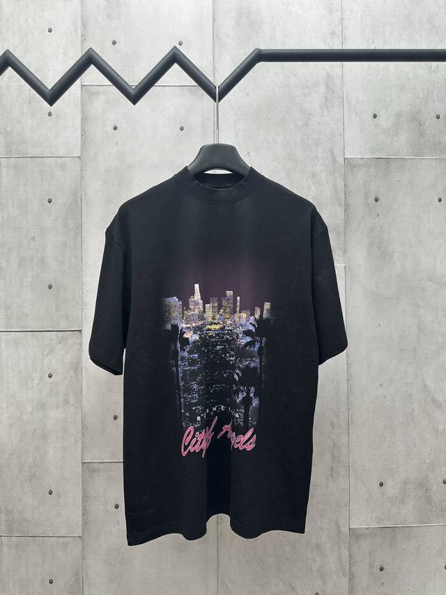 Blcg 25 Los Angeles night view short tee Real imported Brother machine! The city