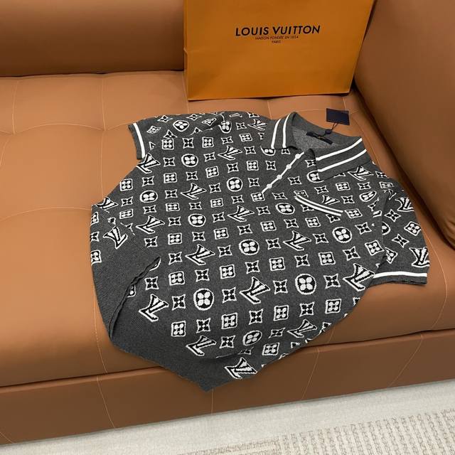 High version Lv Louis Vuitton 2025 new pure cotton knitted Polo shirt T-shirt fo