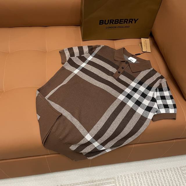 High version Burberry 2025 new pure cotton knitted Polo shirt T-shirt for men an