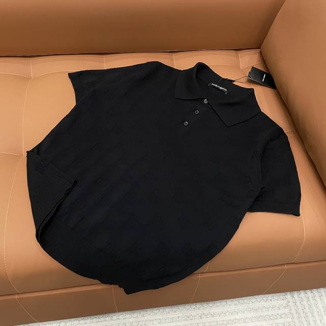 High version , D&G Dolce & Gabbana 2025 new pure cotton knitted Polo shirt T-shi