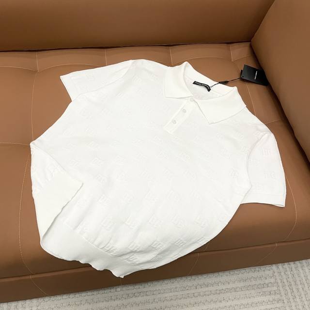 High version D&G Dolce & Gabbana 2025 new pure cotton knitted Polo shirt T-shirt