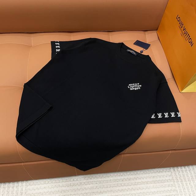 High version Lv Louis Vuitton 2025 new pure cotton knitted short-sleeved round n