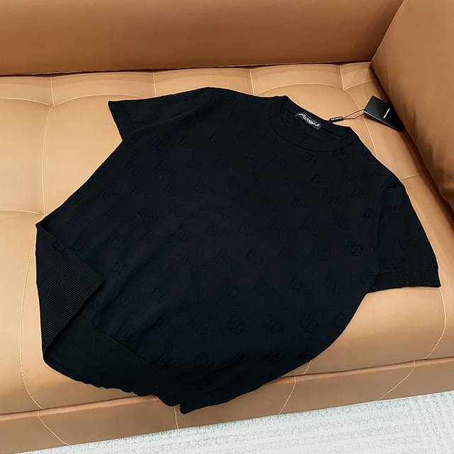 High version D&G Dolce & Gabbana 2025 new pure cotton knitted short-sleeved T-sh