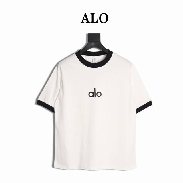 Alo 25Ss color block letter short sleeve T-shirt The fabric is made of customize