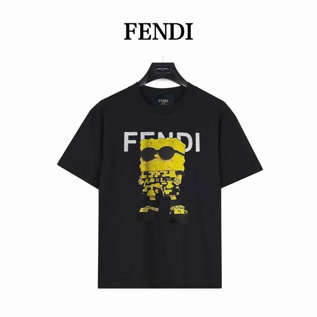 Fendi SpongeBob SquarePants co-branded Style No.: Fd01 Black 240g heavyweight sm