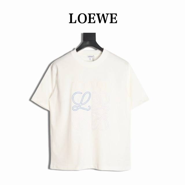 Loewe 25Ss hollow embroidered four-leaf clover short-sleeved T-shirt The fabric