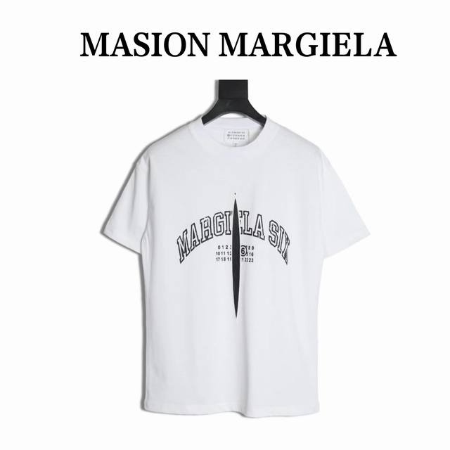 Maison Margiela 25Ss slit printed short-sleeved T-shirt The fabric is woven and