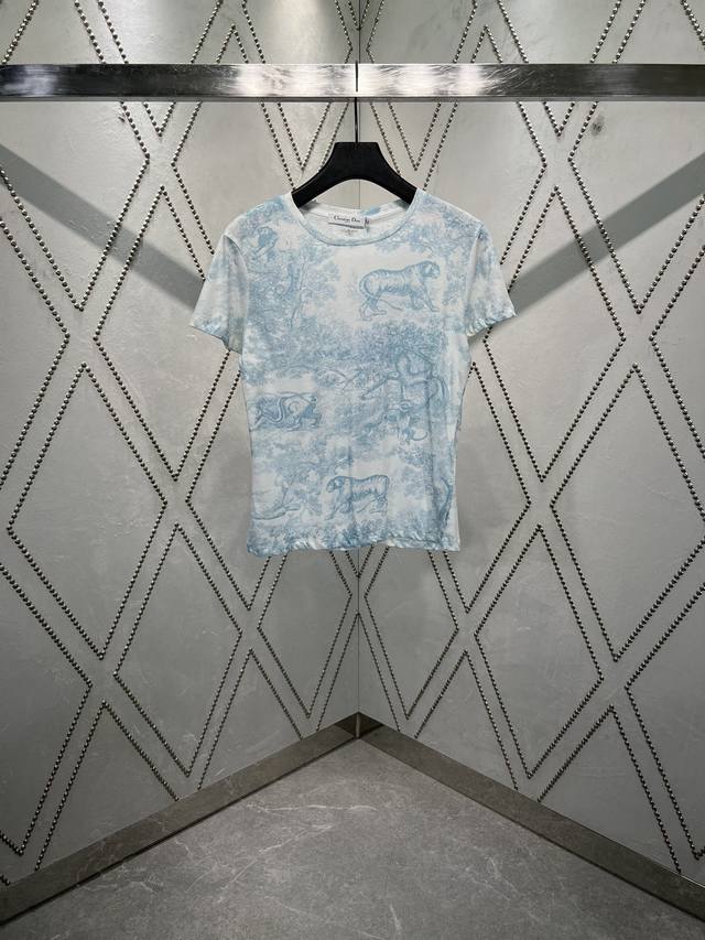 Dior 25Ss new T-shirt from the Dioriviera limited edition collection, decorated