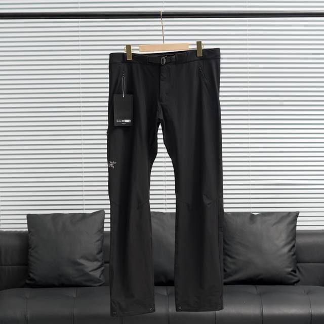 Arc'teryx Gamma Pant solid color embroidered straight pants Color: black dark bl