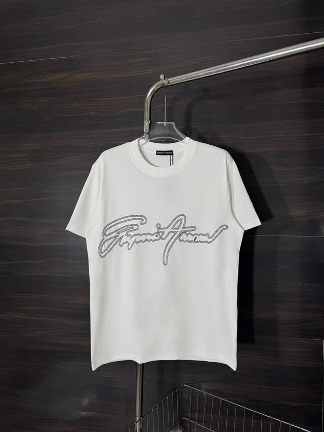 Model No.: He261 Armani-Armani chest embroidered round neck short-sleeved T-shir