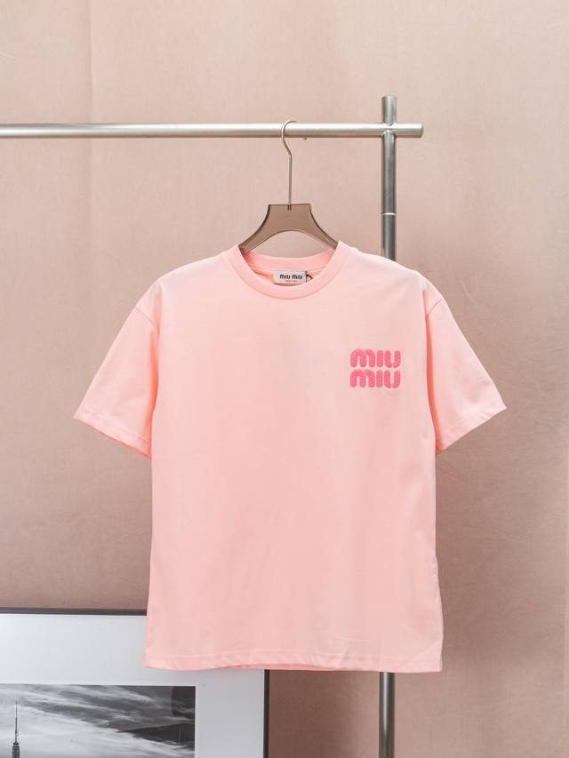 Miumiu original 25Ss new summer style Miumiu embroidered Logo Overseas official
