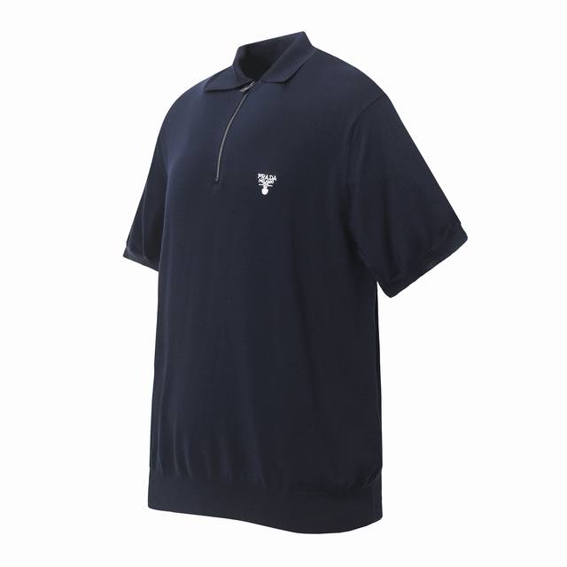 3011 model Prada Prada basic knitted sweater Polo shirt short-sleeved T-shirt Cu