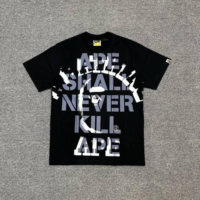 Xx117 A Bathing Ape Ss25 Ape head pattern letter printing retro round neck short