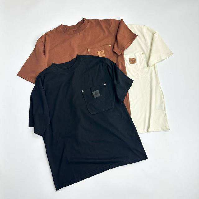 3023 White background Carhartt Wip Fw25 SS Eldon Pocket T-Shirt Loose chest pock