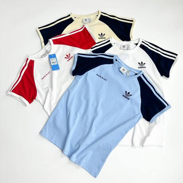2002 White background Adidas Originals Trefoil X Sporty & Rich joint model Contr