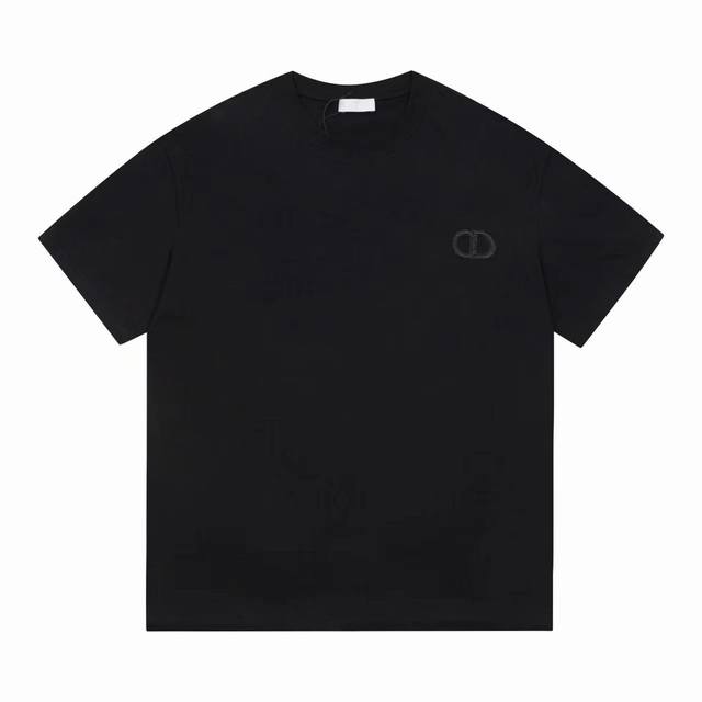 High quality Dior Cd embroidered short sleeves 240g cotton fabric 32 double-stra