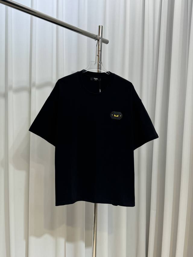 Fendi customized monster leather patch devil eye logo unisex short-sleeved T-shi