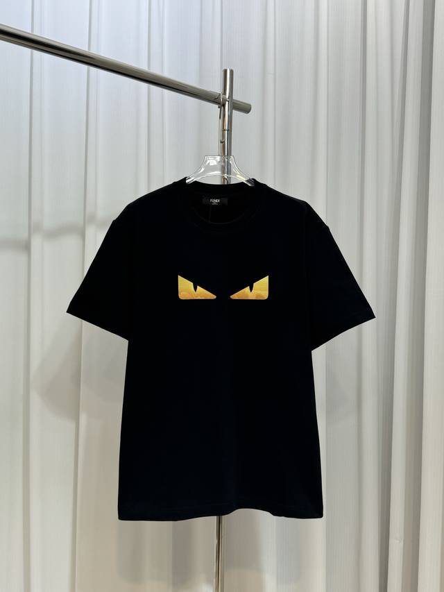 Fendi patch embroidered devil eye logo unisex short-sleeved T-shirt Customized 2
