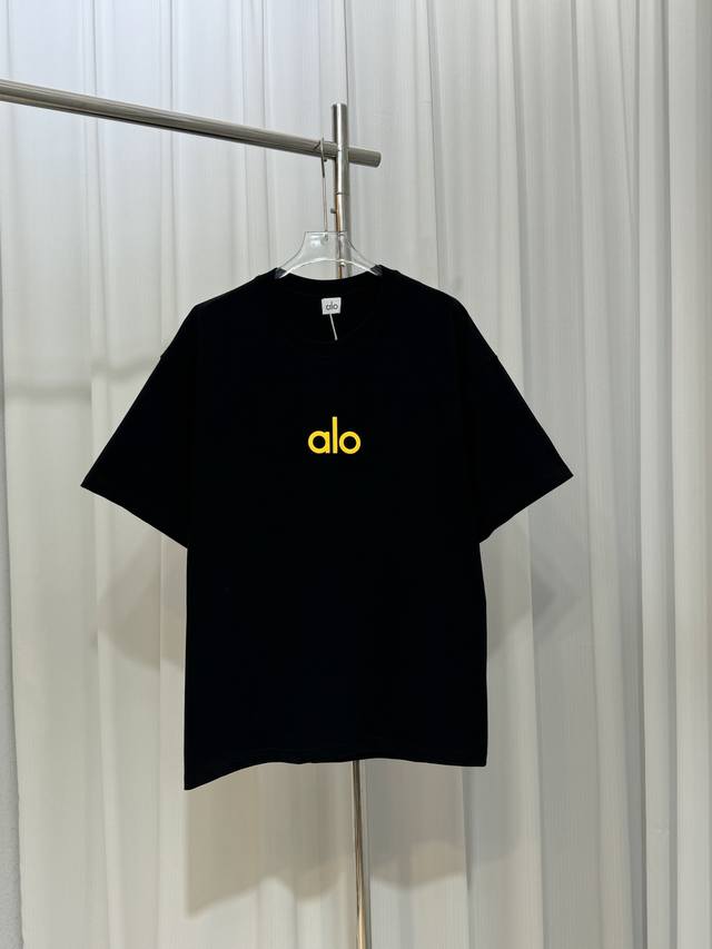Alo digital foam letter logo unisex short-sleeved T-shirt Customized 270g 100% d