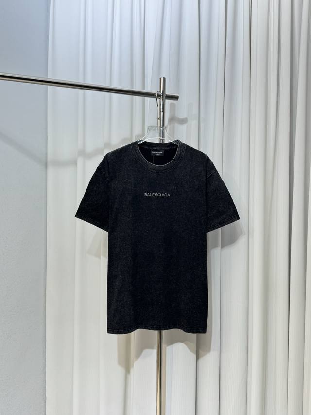 Balenciaga roller-dry snowflake craft laser printed letter logo unisex short-sle