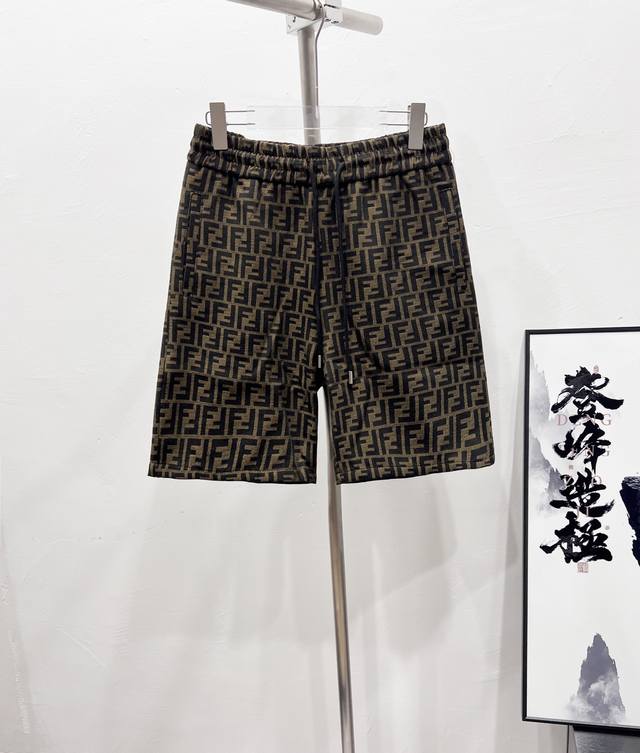 Style number: Df73# Fendi full-print logo jacquard shorts for couples, a must-ha