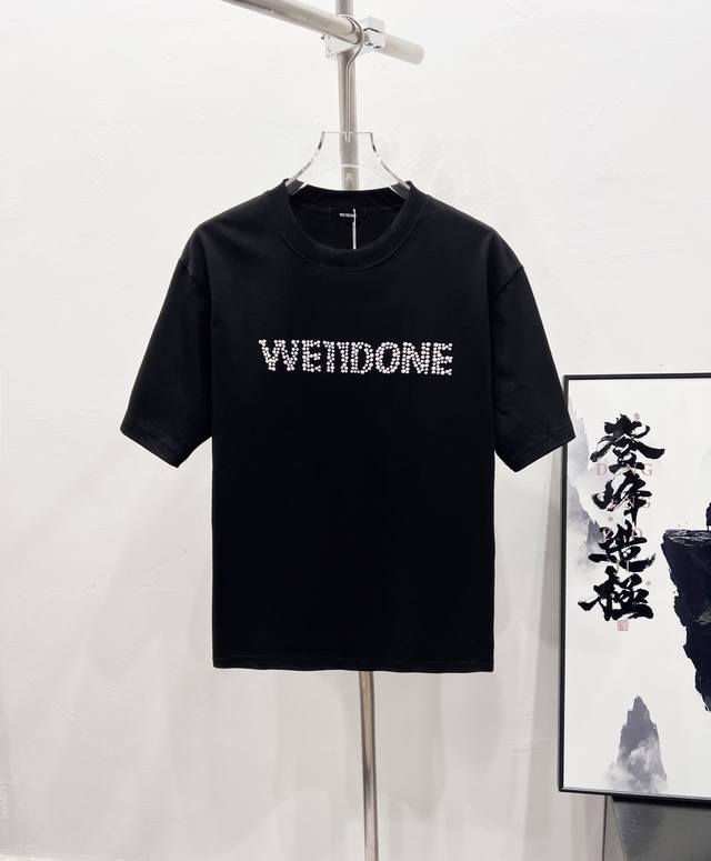 Style number: Df79# We We11Done hot pearl hot-strap couple short-sleeved T-shirt