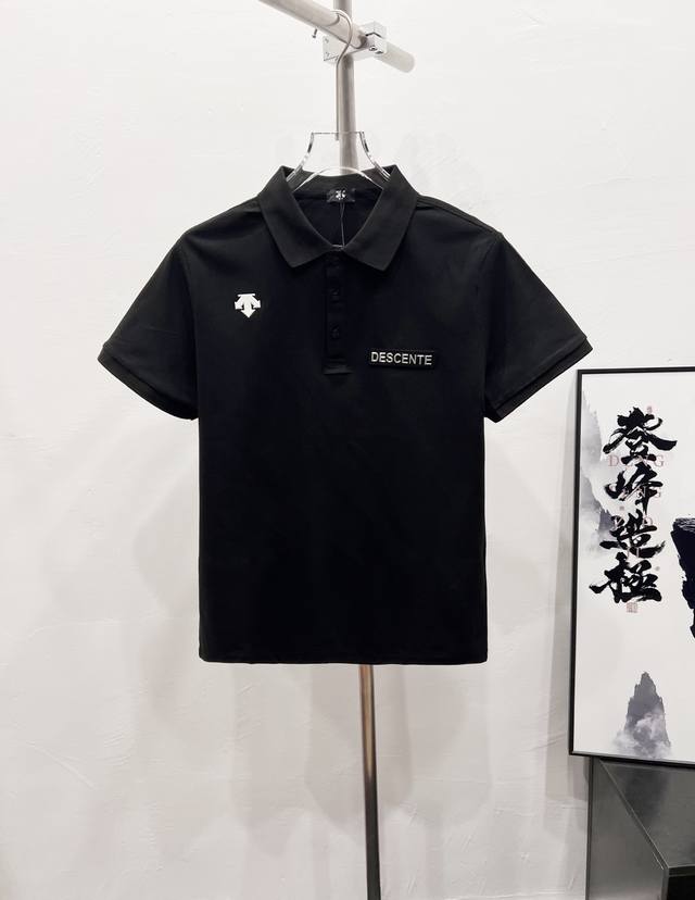 Style number: Df55# Descente classic small logo letter Polo shirt short sleeve T