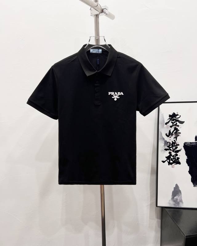 Style number: Df53# Prada classic small logo polo shirt short-sleeved T-shirt Se