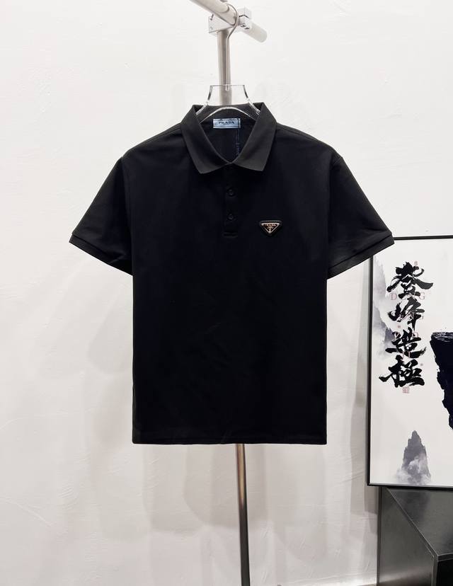 Style number: Df52# Prada classic small logo polo shirt short-sleeved T-shirt Se
