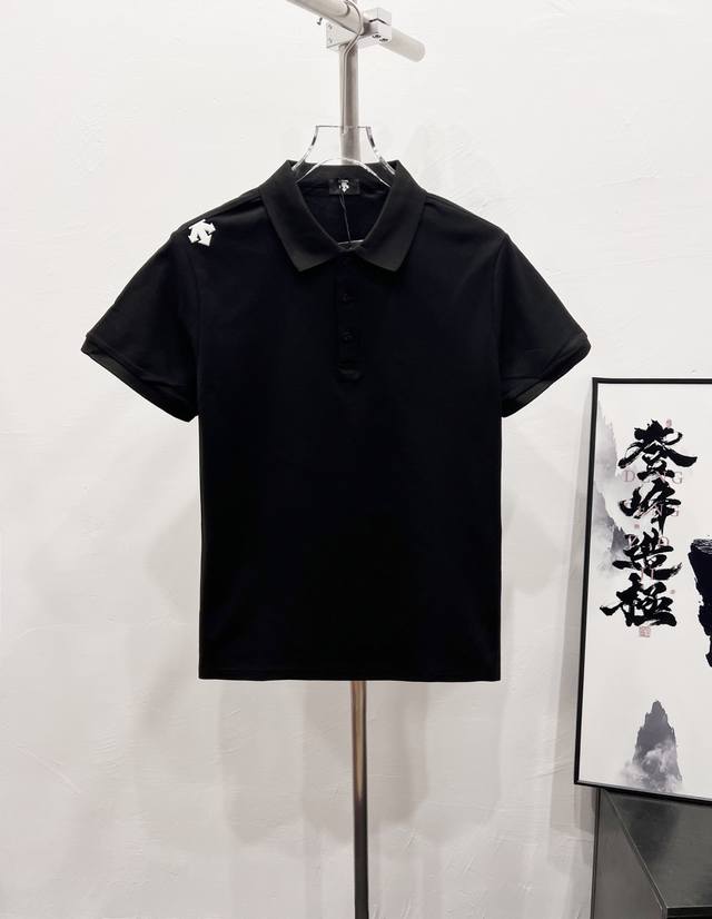Style number: Df48# Descente classic small logo letter Polo shirt short sleeve T