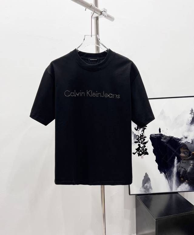 Style number: Df24# Ck Calvin Klein simple letter black diamond short-sleeved T-