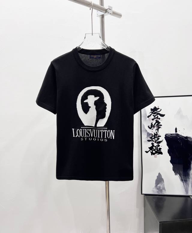Style number: Df15# Lv Louis Vuitton black and white portrait jacquard knitted s